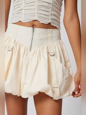 Urban Outfitters Myra Drop Waist Bubble Hem Mini Skirt Pink Sz S Indie Coquette